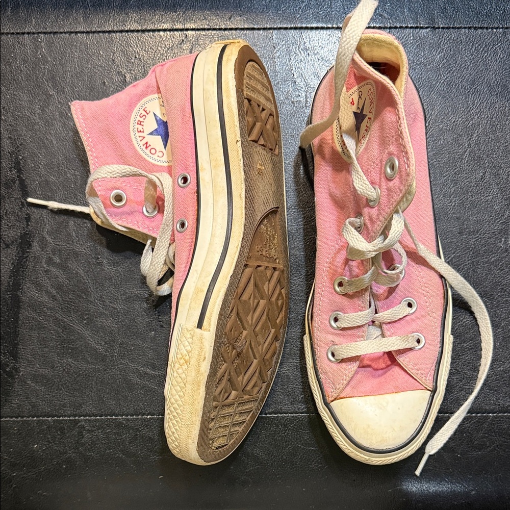 Converse Pink Canvas High-Tops - Picture 2 of 7